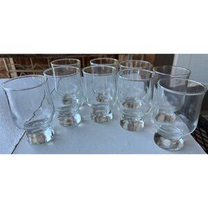 Set of 9 Clear Stout 6 oz. Collectible Drinking Glasses 4" Tall